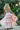 Blush Bloom two piece set in light pink, for tween girls with ruffle detailing standing in garden background- tea princess 