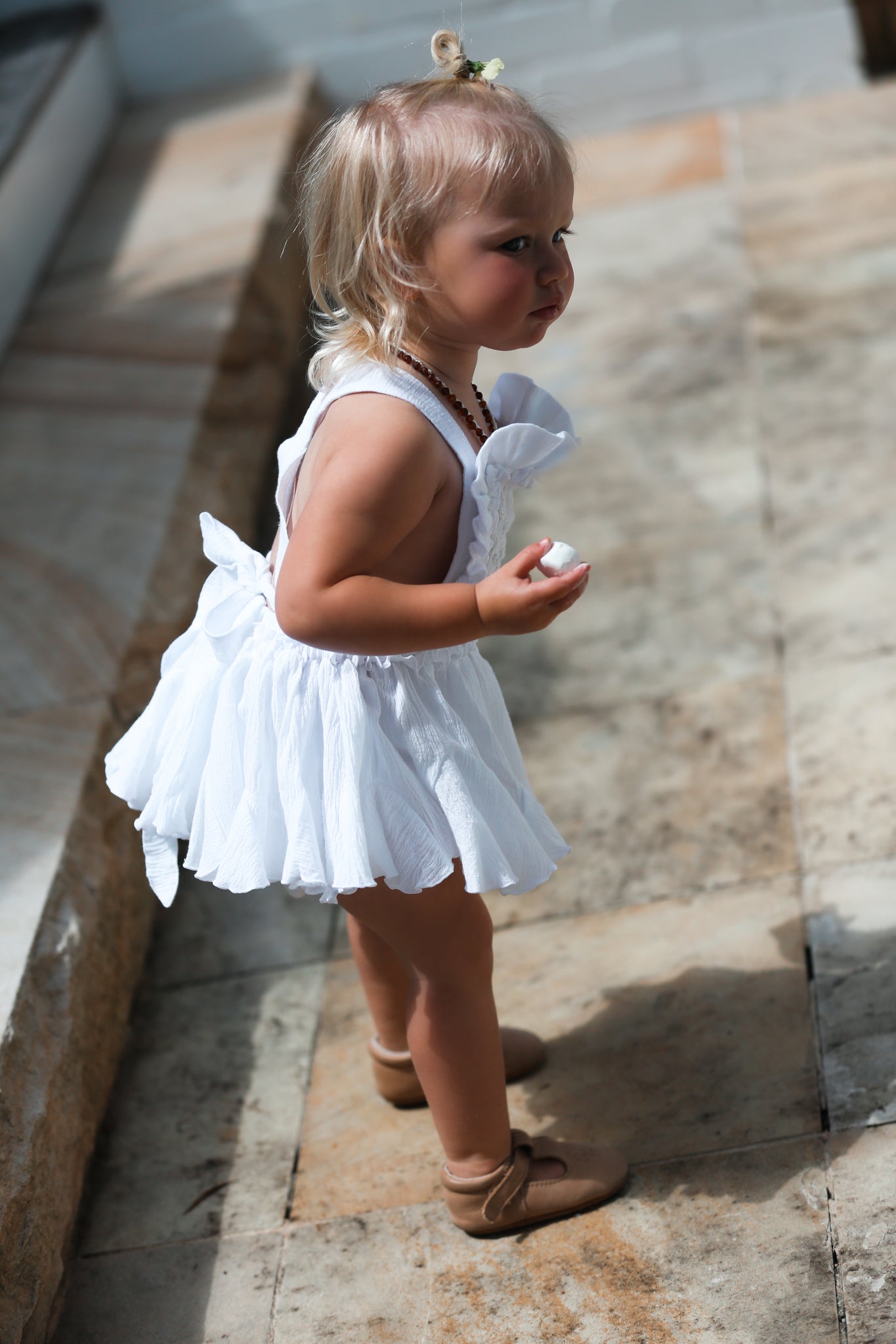 Petal White Baby Romper